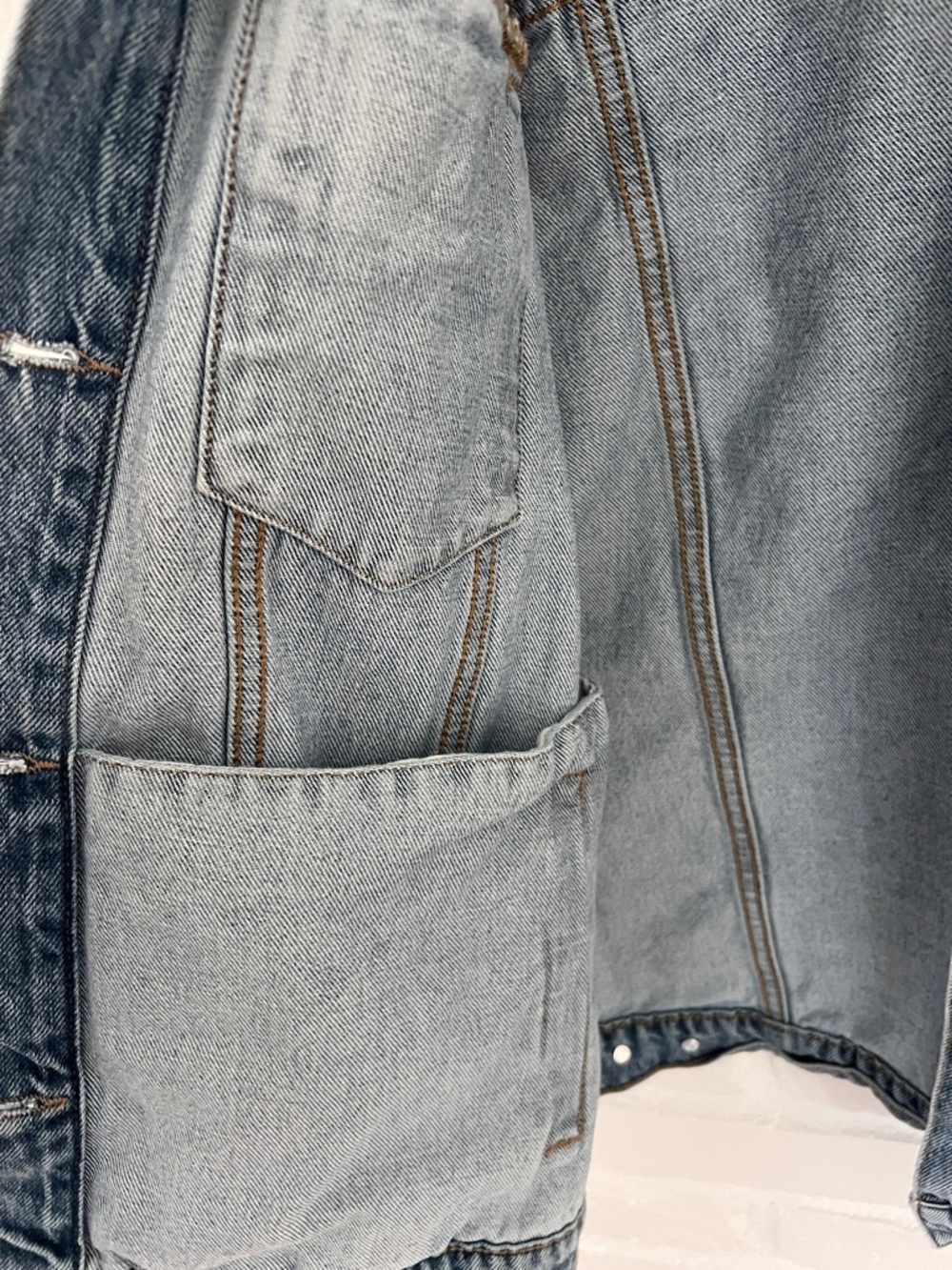 Quince Light Blue Oversized Denim Jacket - Women's Jean Coat - Picture 3 of 7